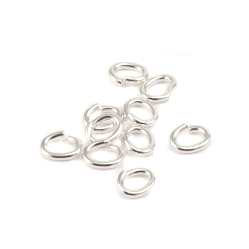 Jump Rings Sterling Silver 2.9mm x 4.1mm I.D. 18 Gauge Oval J.R., Pack of 10