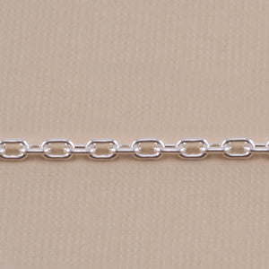 Sterling Silver Drawn Cable Chain 3.5mm x 2.5mm, by the Inch