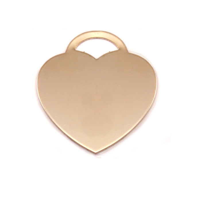 Brass "Tiffany" Style Heart, 24mm (.95") x 22mm (.87"), 24g