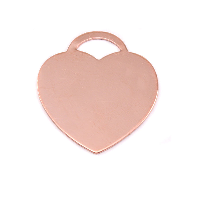 Copper "Tiffany" Style Heart, 24mm (.95") x 22mm (.87"), 24g