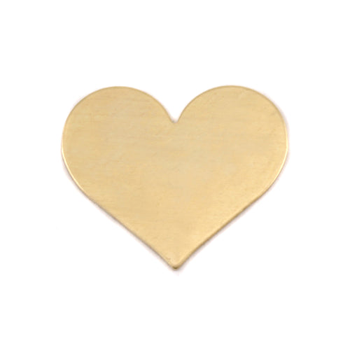 Metal Stamping Blanks Brass Classic Heart, 20mm (.79") x 17mm (.67"), 24g, Pack of 5