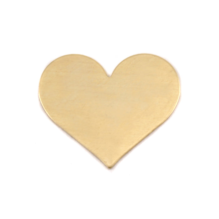 Brass Classic Heart, 20mm (.79") x 17mm (.67"), 24g, Pack of 5