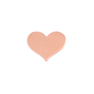 Metal Stamping Blanks Copper Classic Heart, 13mm (.51") x 11mm (.43"), 24g, Pack of 5