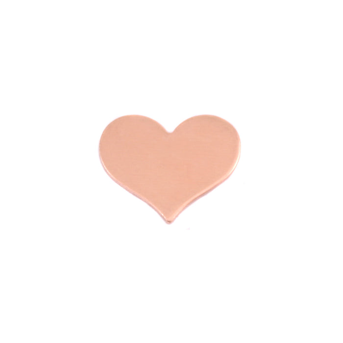 Copper Classic Heart, 13mm (.51") x 11mm (.43"), 24g, Pack of 5