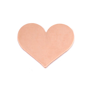 Metal Stamping Blanks Copper Classic Heart, 20mm (.79") x 17mm (.67"), 24g, Pack of 5