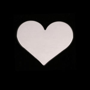 Metal Stamping Blanks Sterling Silver Classic Heart, 20mm (.79") x 17mm (.67"), 24g