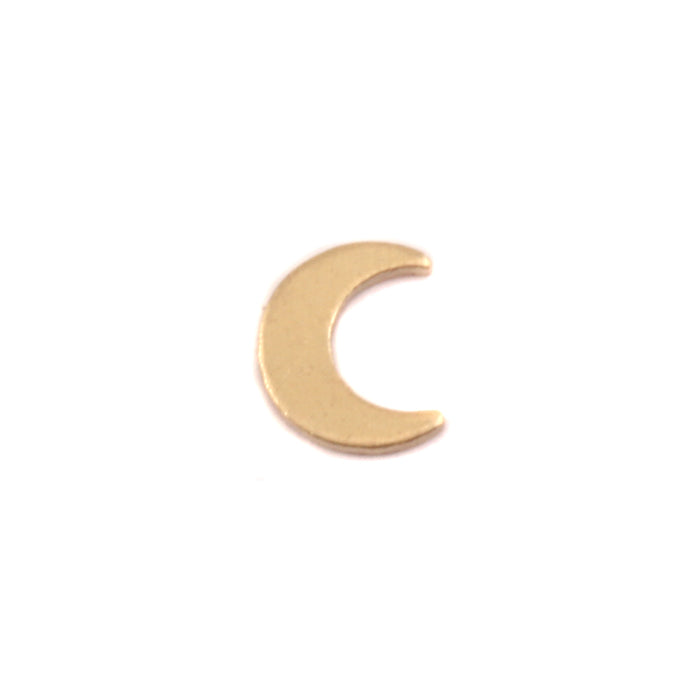 Brass Plain Crescent Moon Solderable Accent, 6mm (.24") x 5mm (.19"), 24 Gauge - Pack of 5