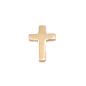 Charms & Solderable Accents Gold Filled Mini Cross Solderable Accent, 9mm (.35") x 6mm (.24"), 24g - Pack of 5