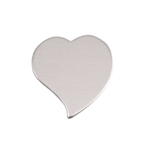 Metal Stamping Blanks Aluminum Stylized Heart, 22mm (.88") x 19.5mm (.75"), 18 Gauge, Pack of 5