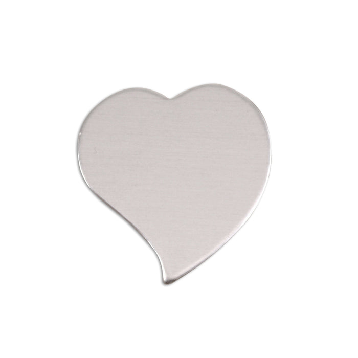 Aluminum Stylized Heart, 22mm (.88") x 19.5mm (.75"), 18 Gauge, Pack of 5