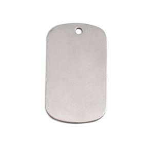 Metal Stamping Blanks Aluminum Dog Tag, 29mm (1.14") x 16mm (.63"), 18g, Pack of 5