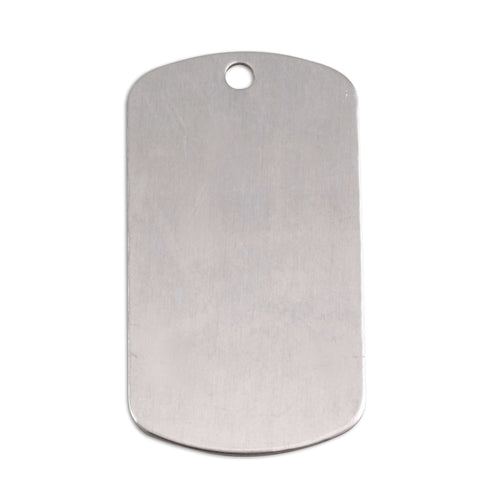 Metal Stamping Blanks Aluminum Dog Tag with Hole, 35mm (1.38") x 18mm (.71"), 18g, Pack of 5