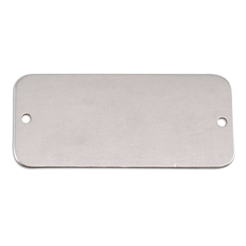 Metal Stamping Blanks Aluminum Rectangle with Holes, 44.5mm (1.75") x 20mm (.79"), 18g, Pack of 5