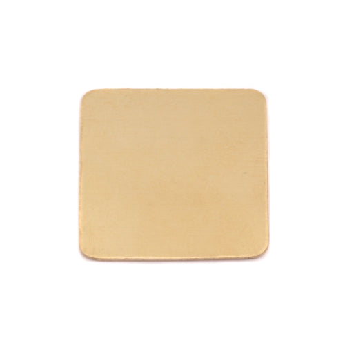 Metal Stamping Blanks Brass Rounded Square, 19mm (.75"), 24 Gauge, Pack of 5