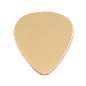 Metal Stamping Blanks Brass "Guitar Pick", 30mm (1.18") x 25.5mm (1"), 24g, Pack of 5