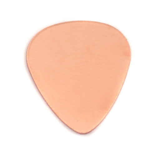 Metal Stamping Blanks Copper "Guitar Pick", 30mm (1.18") x 25.5mm (1"), 24g, Pack of 5
