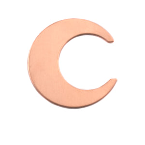 Metal Stamping Blanks Copper Crescent Moon, 25.4mm (1"), 24g, Pack of 5