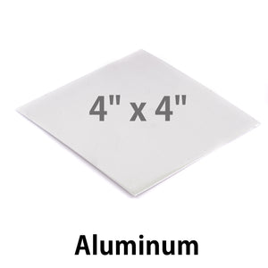 Wire & Sheet Metal Aluminum Sheet Metal, 4" x 4", 18 Gauge