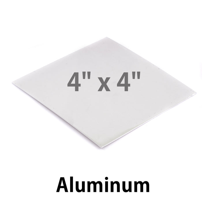 Aluminum Sheet Metal, 4" x 4", 18 Gauge