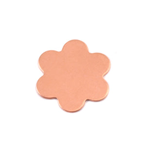 Metal Stamping Blanks Copper Flower with 6 Petals, 19.5mm (.77"), 24g, Pack of 5