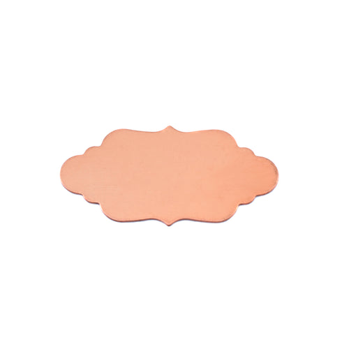Metal Stamping Blanks Copper Elegant Plaque, 29.5mm (1.16") x 14.6mm (.57"), 24g, Pack of 5