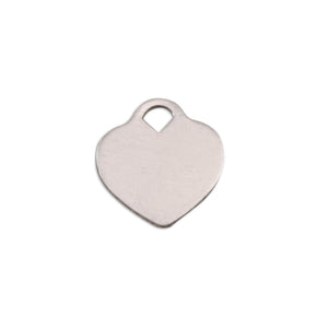 Metal Stamping Blanks Aluminum "Tiffany" Style Heart, 13mm (.51") x 12mm (.47"), 18g, Pack of 5