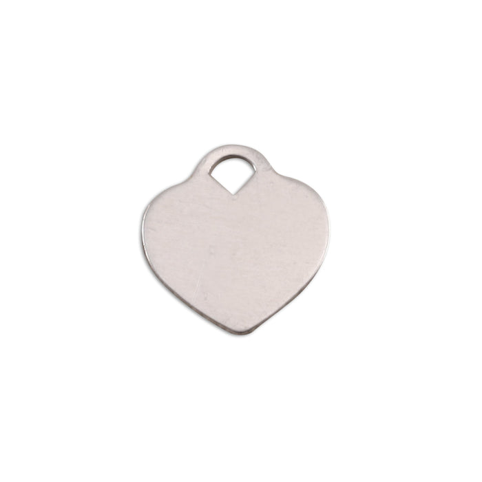 Aluminum "Tiffany" Style Heart, 13mm (.51") x 12mm (.47"), 18 Gauge, Pack of 5