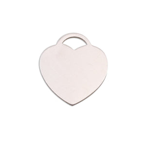 Metal Stamping Blanks Aluminum "Tiffany" Style Heart, 24mm (.95") x 22mm (.87"), 18g, Pack of 5