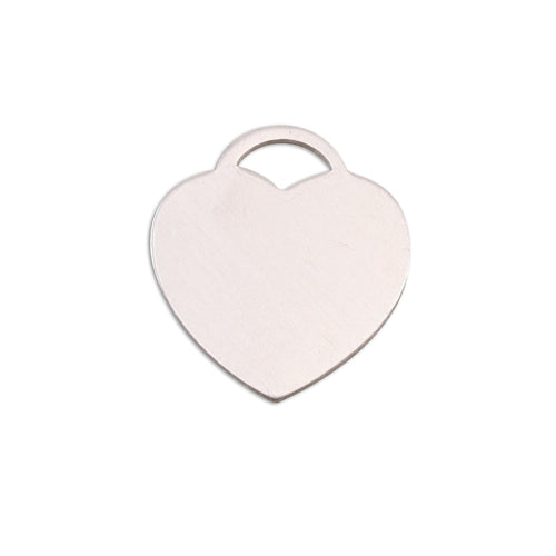Metal Stamping Blanks Aluminum "Tiffany" Style Heart, 24mm (.95") x 22mm (.87"), 18g, Pack of 5