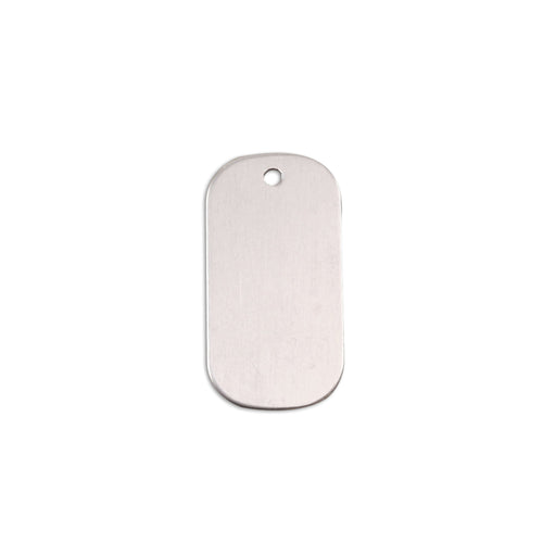 Metal Stamping Blanks Aluminum Small Dog Tag, 25mm (1") x 13mm (.51"), 18g, Pack of 5