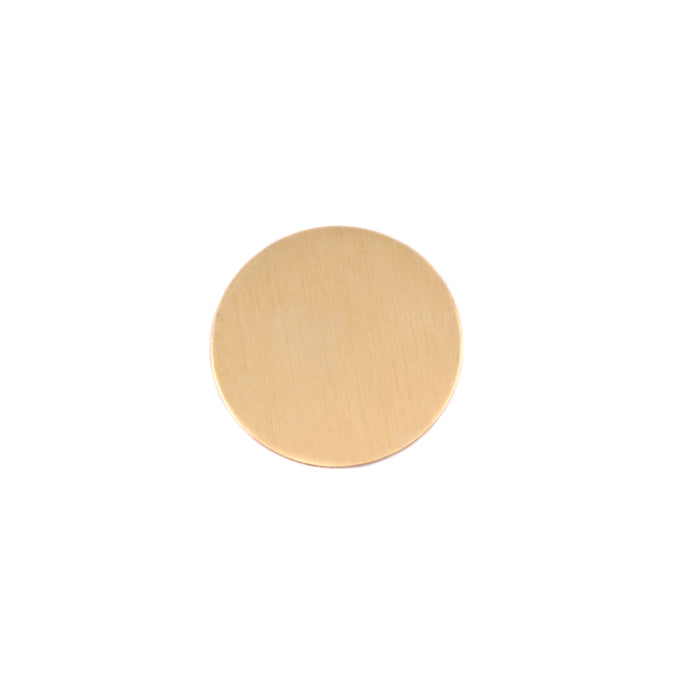 Brass Round, Disc, Circle, 12.7mm (.50"), 24 Gauge, Pack of 5