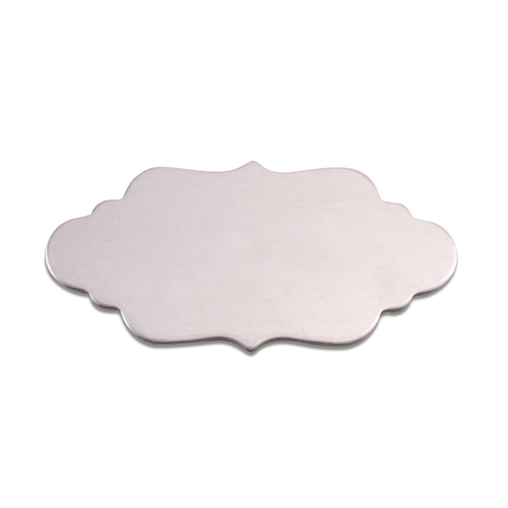 Metal Stamping Blanks Aluminum Elegant Plaque, 40.2mm (1.58") x 19.8mm (.78"), 18 Gauge, Pack of 5
