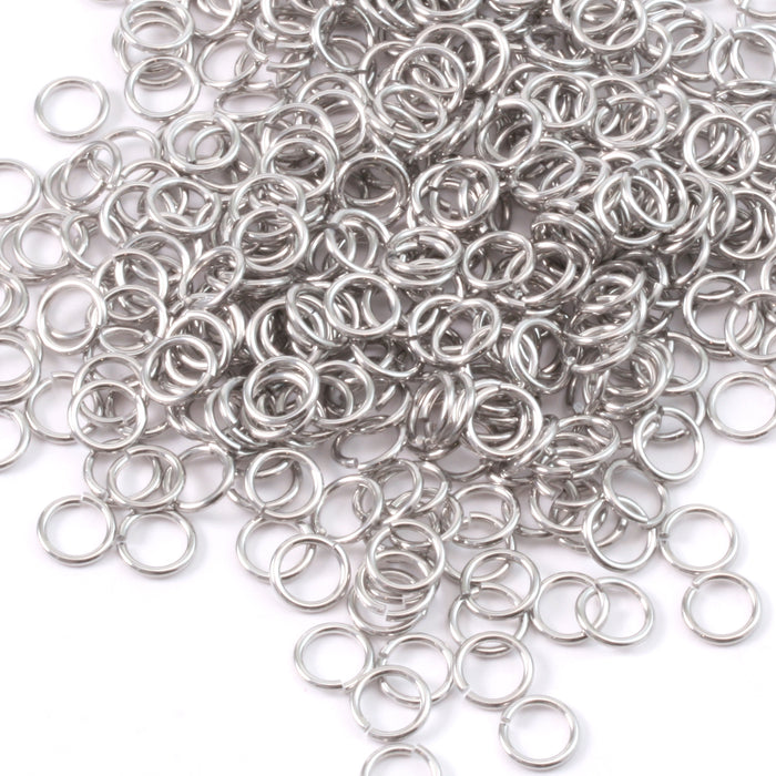 Aluminum 5mm I.D. 16 Gauge Jump Rings, 1 oz (~ 400 rings)