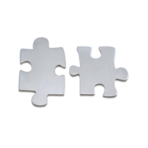 Metal Stamping Blanks Aluminum Paired Puzzle Pieces, 18g, Pack of 5 Sets