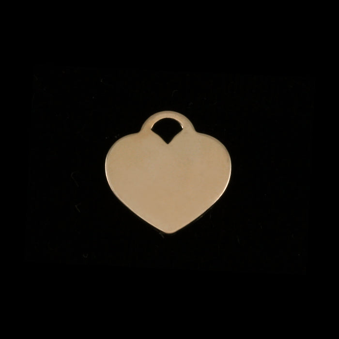 Gold Filled "Tiffany" Style Heart, 13mm (.51") x 12mm (.47"), 24 Gauge