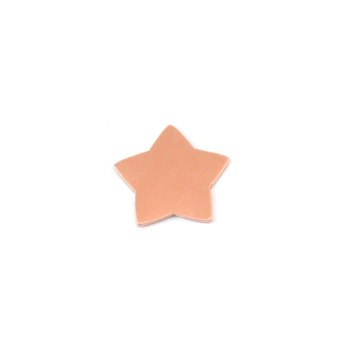 Copper Rounded Star, 15mm (.60"), 24 Gauge, Pack of 5