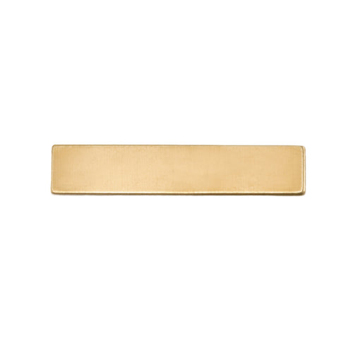 Metal Stamping Blanks Brass Rectangle, 31.8mm (1.25") x 6.4mm (.25"), 24g, Pack of 5