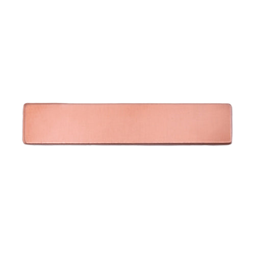 Metal Stamping Blanks Copper Rectangle, 38mm (1.50") x 6.4mm (.25"), 24g, Pack of 5