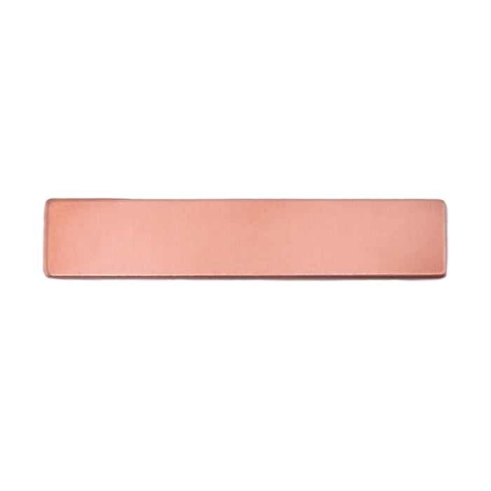 Copper Rectangle, 38mm (1.50") x 6.4mm (.25"), 24g, Pack of 5