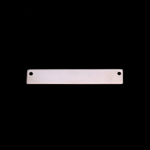 Metal Stamping Blanks Sterling Silver Rectangle Bar with Holes, 30.5mm (1.20") x 5mm (.20"), 20g