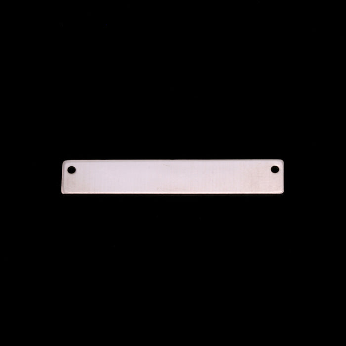 Sterling Silver Rectangle Bar with Holes, 30.5mm (1.20") x 5mm (.20"), 20 Gauge