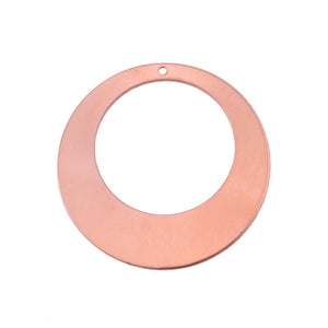 Metal Stamping Blanks Copper Off Centered Washer, 32mm (1.25") with 20mm (.79") ID, 24g