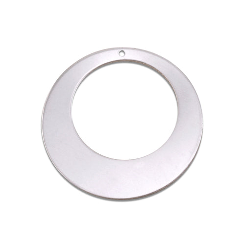 Metal Stamping Blanks Aluminum Off Centered Washer, 32mm (1.25") with 20mm (.79") ID, 18g, Pack of 5