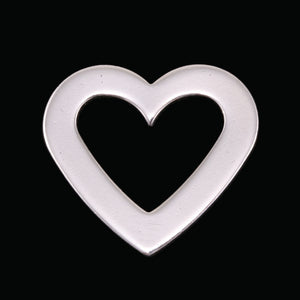 Metal Stamping Blanks Sterling Silver Heart Washer, 22.35mm (.88") x 20.25mm (.79"), 16g