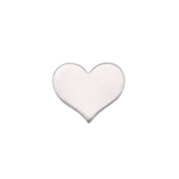 Aluminum Classic Heart, 13mm (.51") x 11mm (.43"), 18 Gauge, Pack of 5