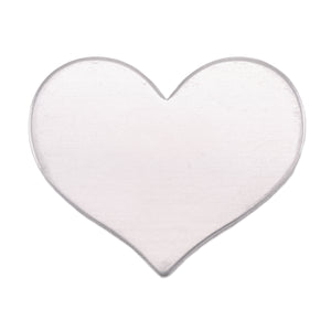 Metal Stamping Blanks Aluminum Classic Heart, 26.5mm (1.04") x 21.5mm (.84"), 18g, Pack of 5