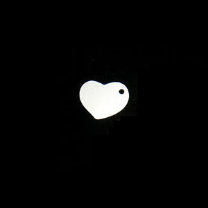 Sterling Silver Heart Tag with Hole, 10mm (.40") x 8mm (.32"), 22 gauge, Pack of 5