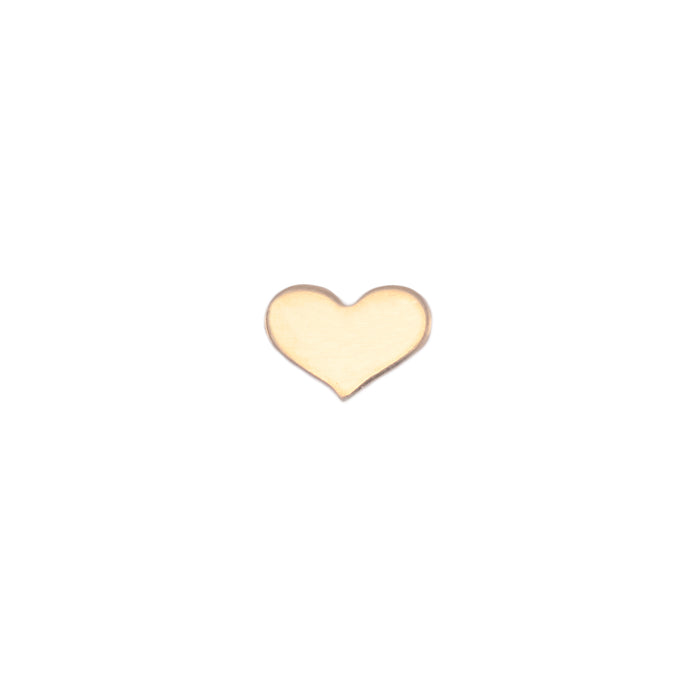 Gold Filled Classic Heart Solderable Accent, 7mm (.28") x 5mm (.20"), 24 gauge - Pack of 5