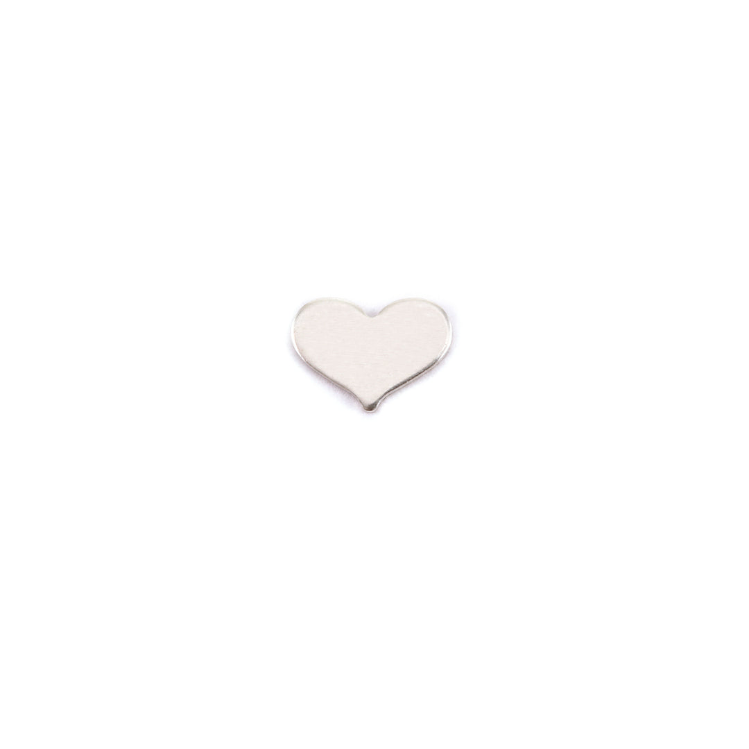 Metal Stamping Blanks Sterling Silver Classic Heart Solderable Accent, 24 Gauge - Pack of 5