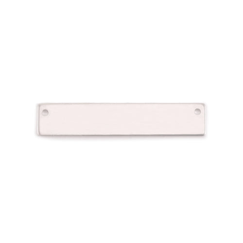 Metal Stamping Blanks Sterling Silver Rectangle Bar with Holes, 31.8mm (1.25") x 6.4mm (.25"), 20g